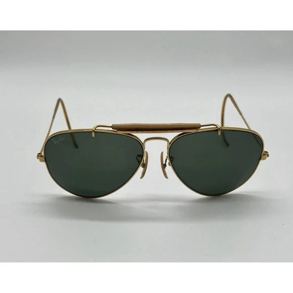 1980s 58/14mm VINTAGE B&L RAY BAN‎ ARISTA GEP G15 OUTDOORSMAN AVIATOR SUNGLASSES
